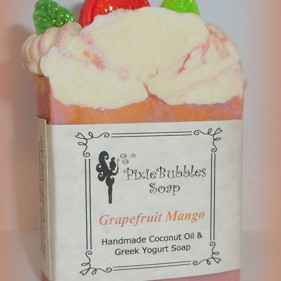 Handmade Soap Bar Coconut Oil GRAPEFRUIT MANGO - Picture 2 of 4
